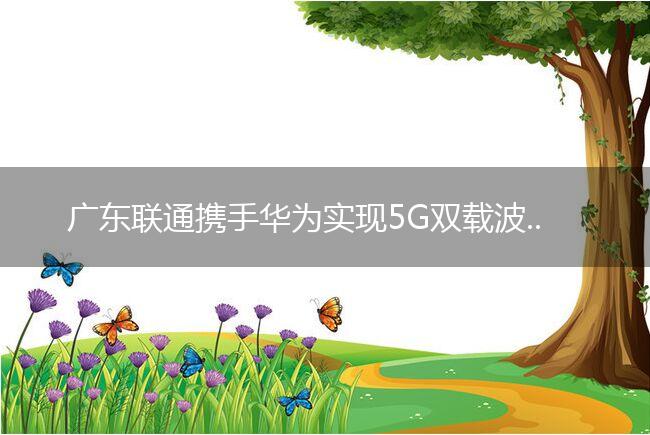广东联通携手华为实现5G双载波规模商用